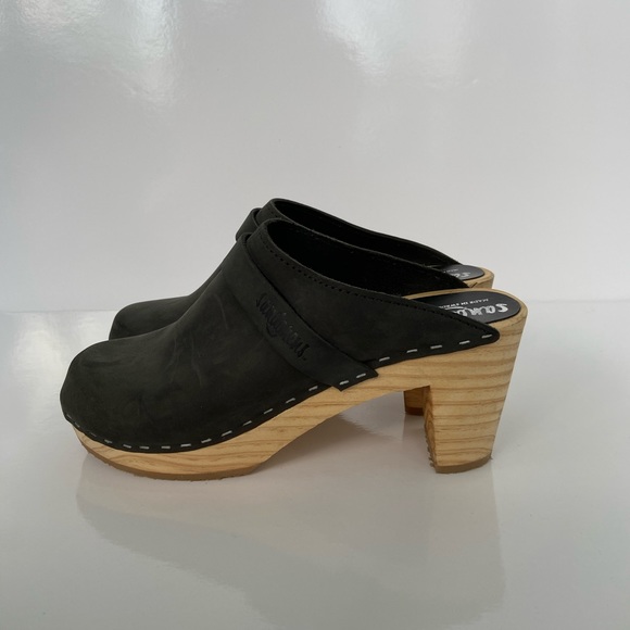 Sz. 39 Sandgrens Maya Nubuck Leather Swedish Clogs - Picture 13 of 14
